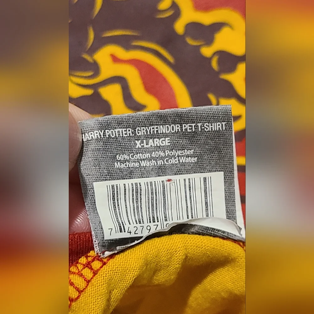 Harry Potter Dog Gryffindor Dog Tee‎ Shirt Sweater Size XL